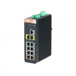8-Port Gigabit PoE (Yönetilen) ile 10-Port Gigabit Endüstriyel Switch
